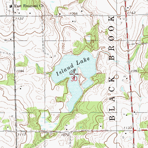Topographic Map of Island Lake, WI