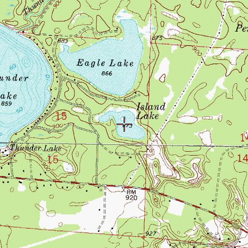 Topographic Map of Island Lake, WI