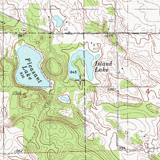 Topographic Map of Island Lake, WI