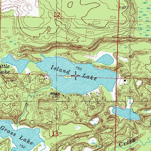 Topographic Map of Island Lake, WI