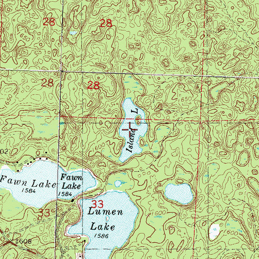Topographic Map of Island Lake, WI