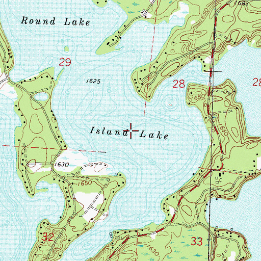 Topographic Map of Island Lake, WI