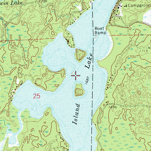 Topographic Map of Island Lake, WI