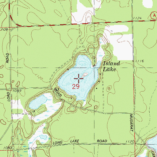 Topographic Map of Island Lake, WI