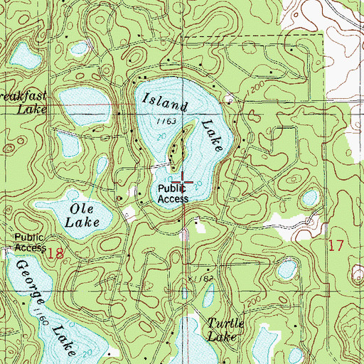 Topographic Map of Island Lake, WI