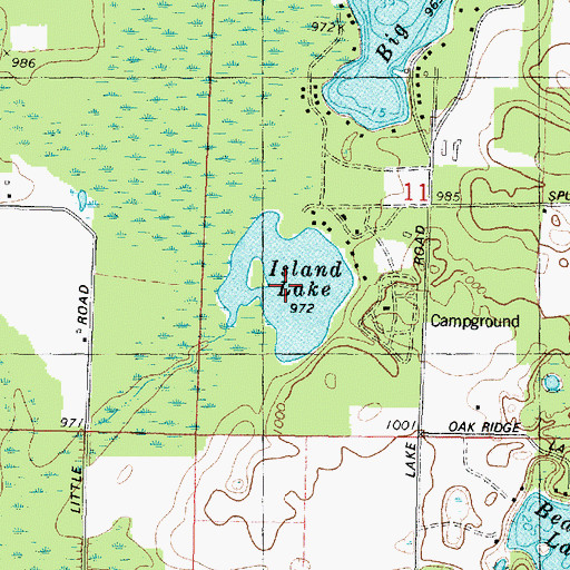 Topographic Map of Island Lake, WI