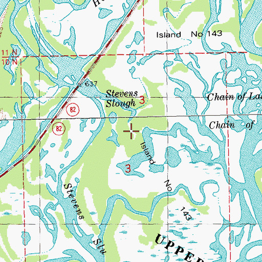 Topographic Map of Island Number One Hundred Forty-three, WI