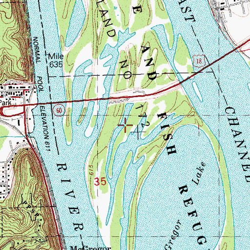 Topographic Map of Island Number One Hundred Seventy-two, WI