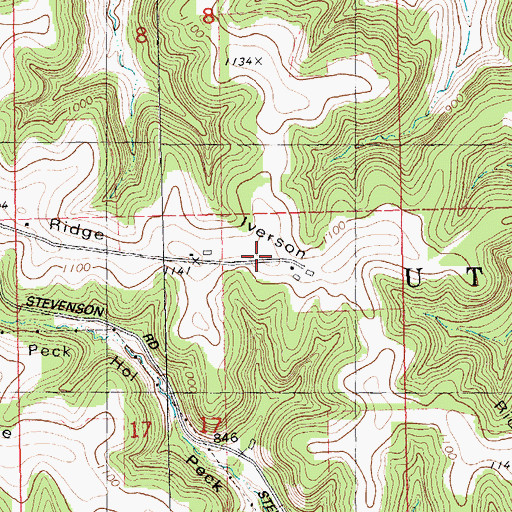 Topographic Map of Iverson Ridge, WI
