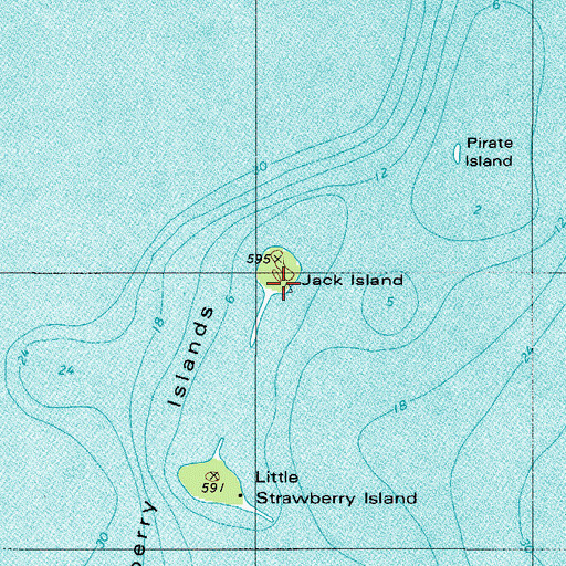 Topographic Map of Jack Island, WI