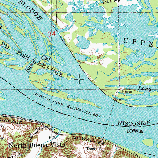 Topographic Map of Jack Oak Slough, WI