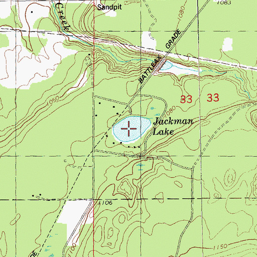 Topographic Map of Jackman Lake, WI