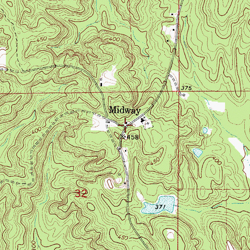 Topographic Map of Midway, AL