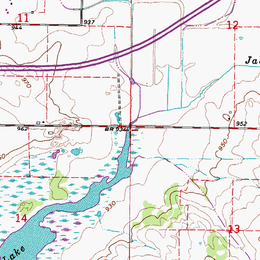 Topographic Map of Jackson Creek, WI
