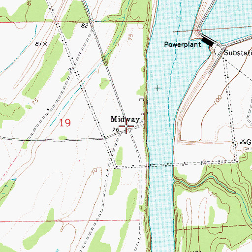 Topographic Map of Midway, AL