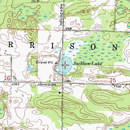 Topographic Map of Jackson Lake, WI