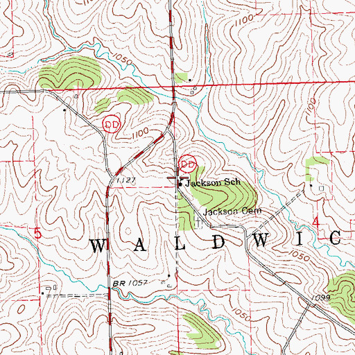 Topographic Map of Jackson School, WI