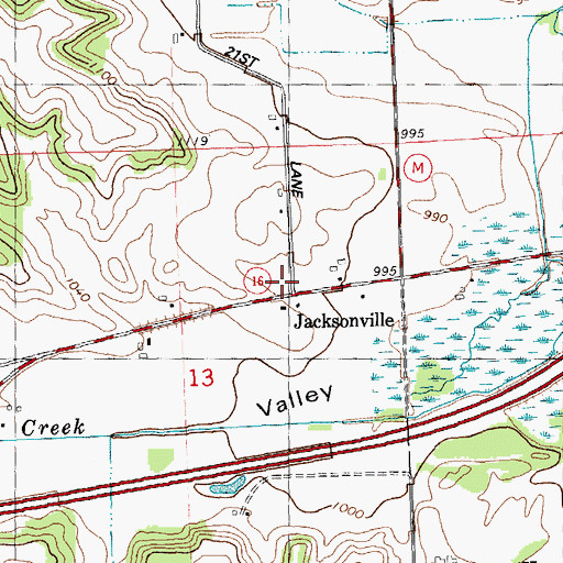 Topographic Map of Jacksonville School, WI