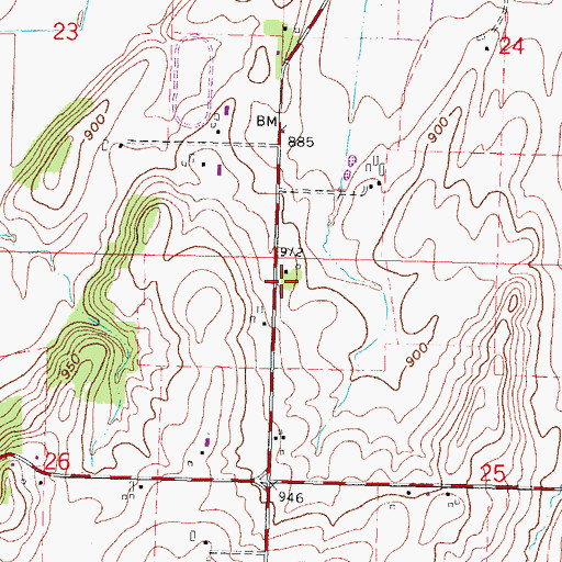 Topographic Map of Jargo School, WI