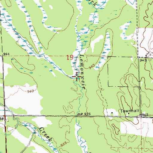 Topographic Map of Jay Creek, WI
