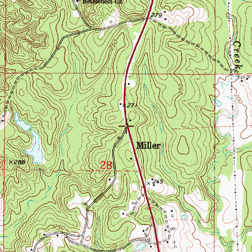 Topographic Map of Miller, AL