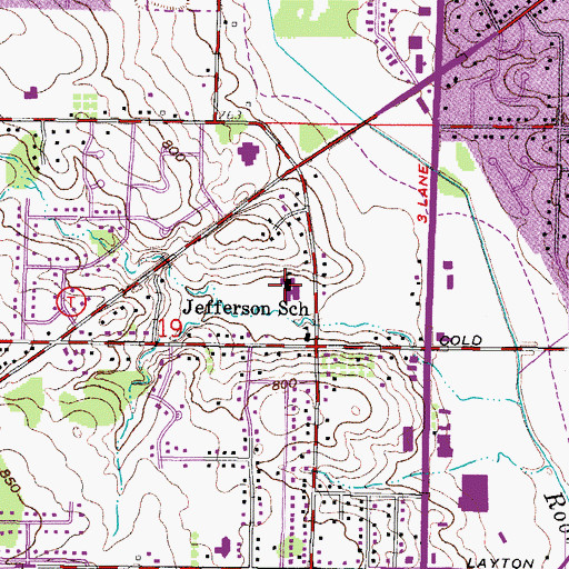 Topographic Map of Jefferson School, WI