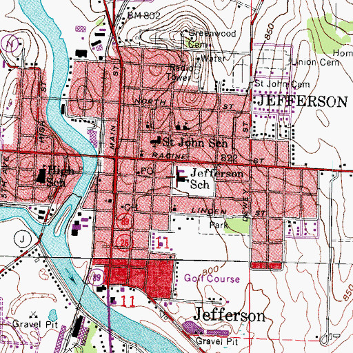 Topographic Map of East Elementary School, WI