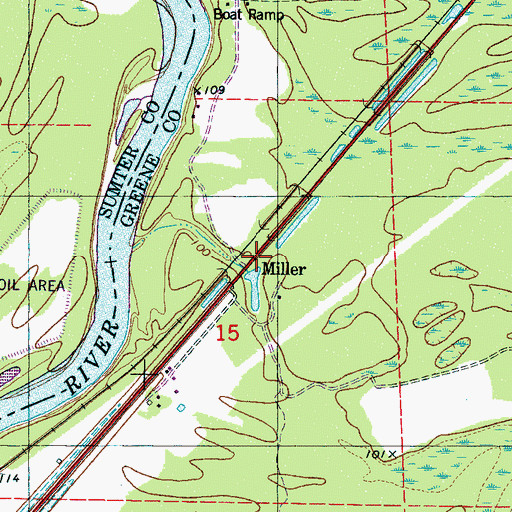 Topographic Map of Miller, AL