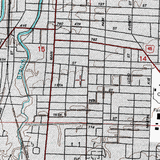 Topographic Map of Jefferson School (historical), WI