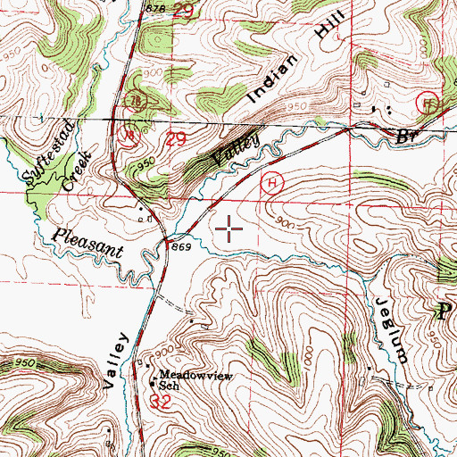 Topographic Map of Jeglum Valley, WI