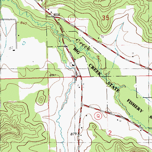 Topographic Map of Jenkins Valley, WI