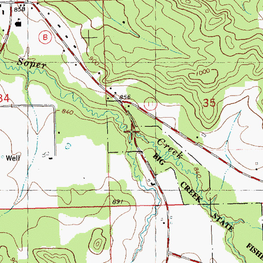 Topographic Map of Jenkins Valley Creek, WI