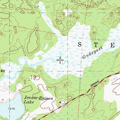 Topographic Map of Jennie Webber Creek, WI
