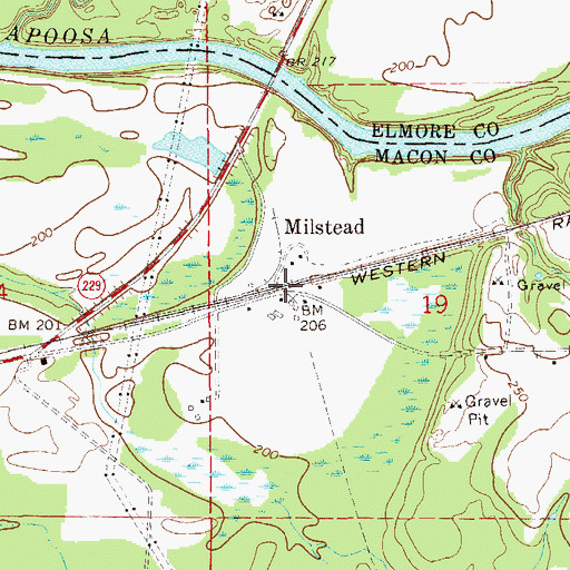 Topographic Map of Milstead, AL