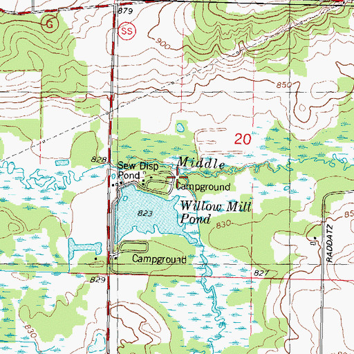 Topographic Map of Jennings Creek, WI
