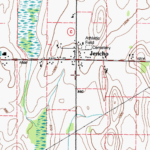 Topographic Map of Jericho, WI