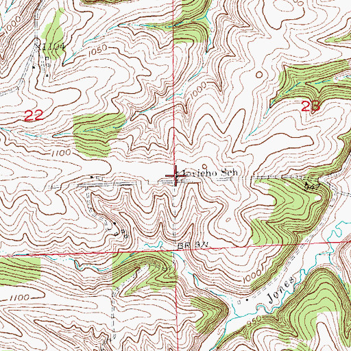 Topographic Map of Jericho School, WI