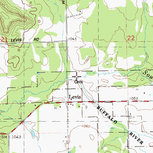 Topographic Map of Jermstad Creek, WI