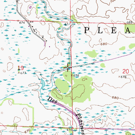 Topographic Map of Jerome Creek, WI