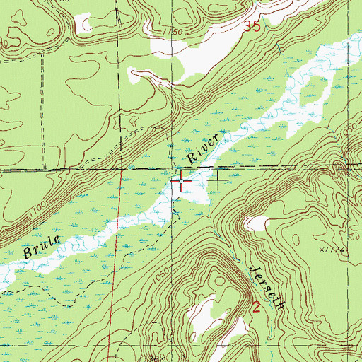Topographic Map of Jerseth Creek, WI