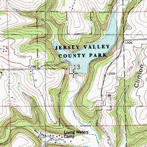 Topographic Map of Jersey Valley, WI