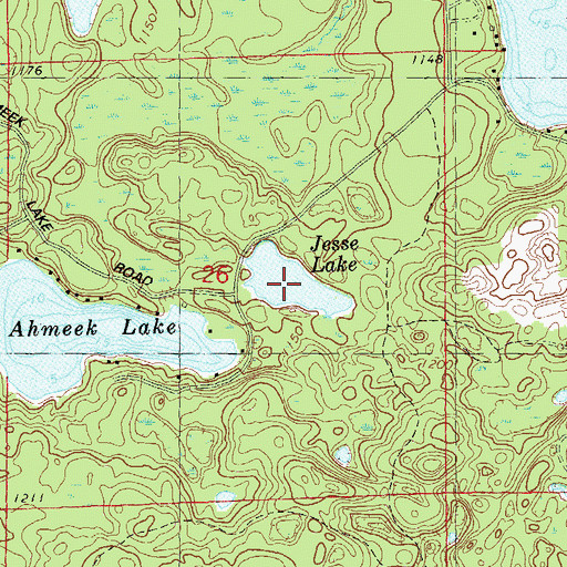 Topographic Map of Jesse Lake, WI
