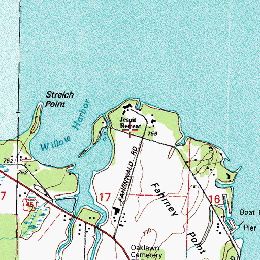 Topographic Map of Jesuit Retreat, WI
