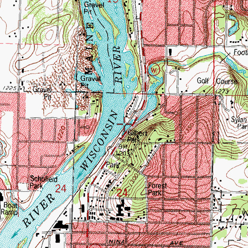 Topographic Map of Jim Moore Creek, WI
