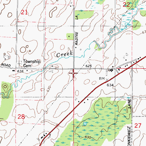 Topographic Map of Job Place School (historical), WI