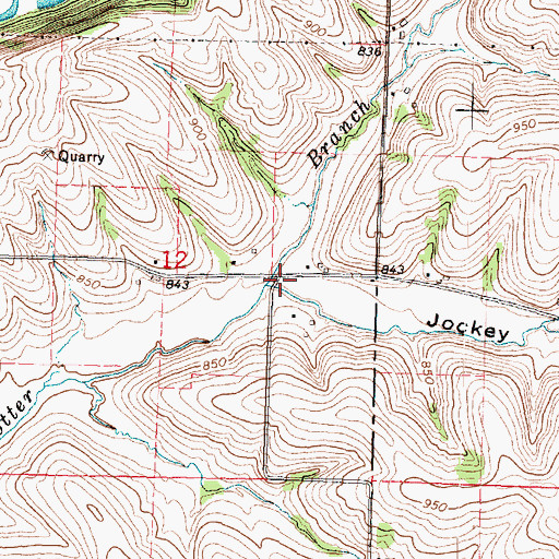 Topographic Map of Jockey Hollow, WI