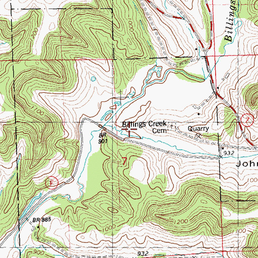 Topographic Map of Johnnycake Hollow, WI
