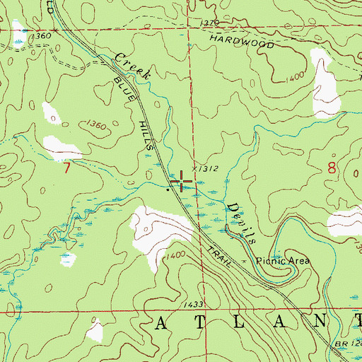 Topographic Map of Johns Creek, WI