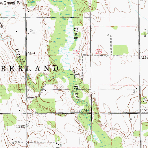 Topographic Map of Johnson Creek, WI