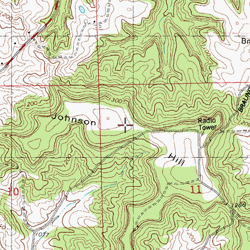 Topographic Map of Johnson Hill, WI